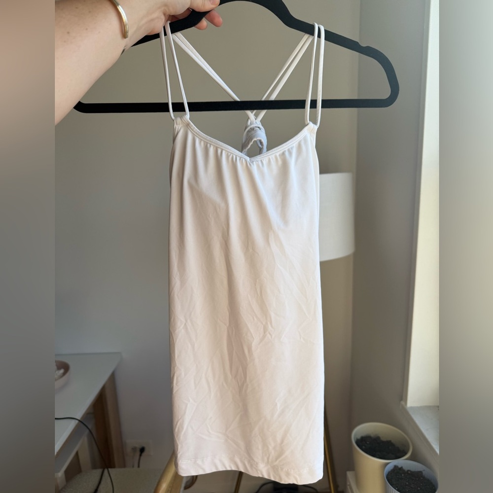 Lululemon Athletica White Tank Top Built in Bra